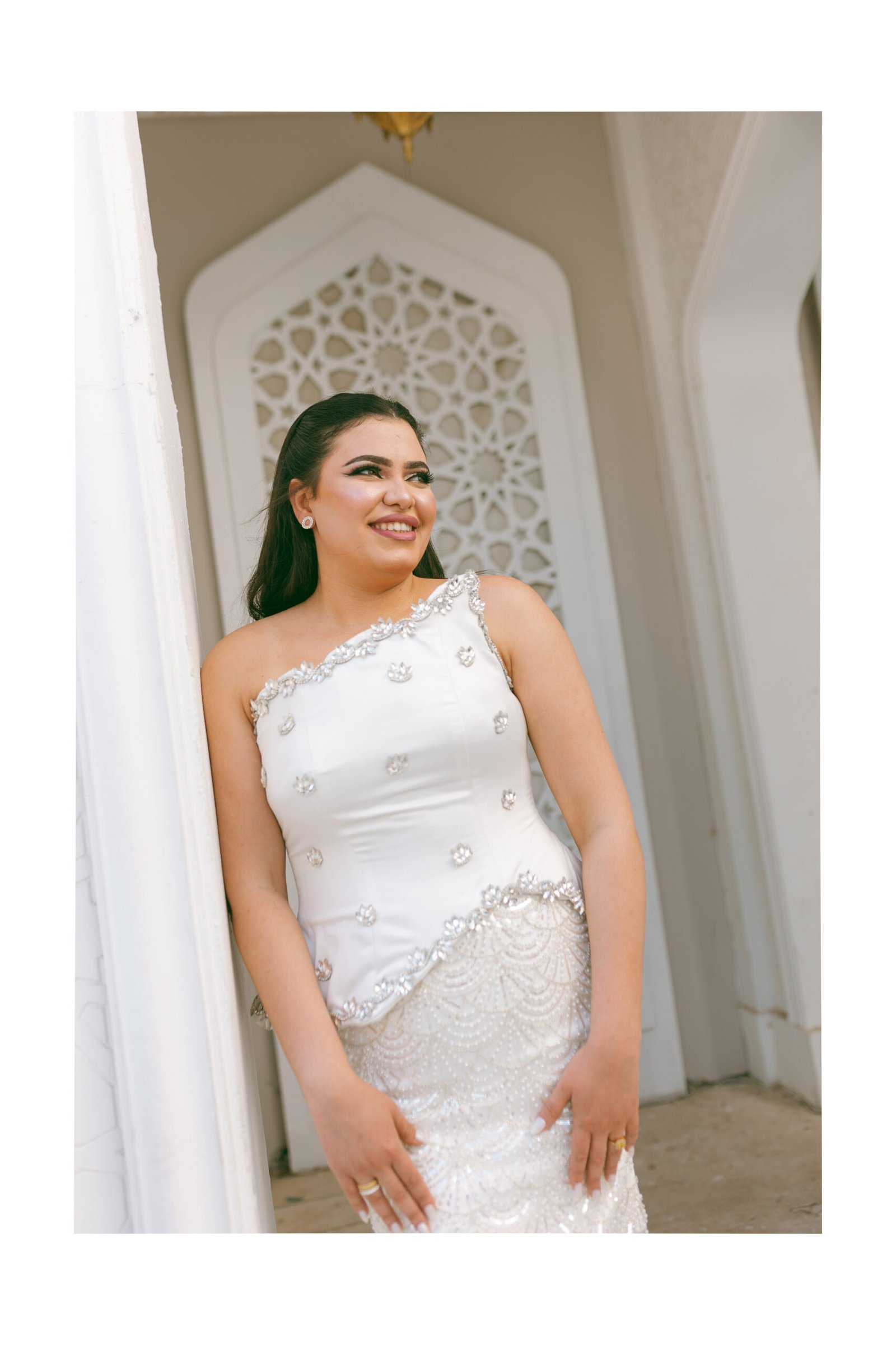 فستان سهرة أبيض كريمي - 2