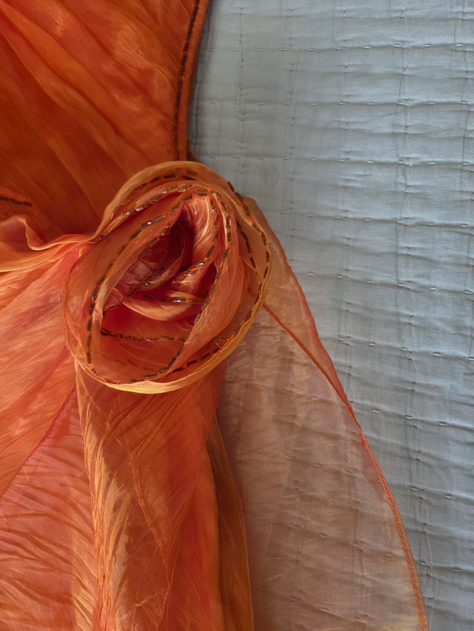 Orange organza dress - 4